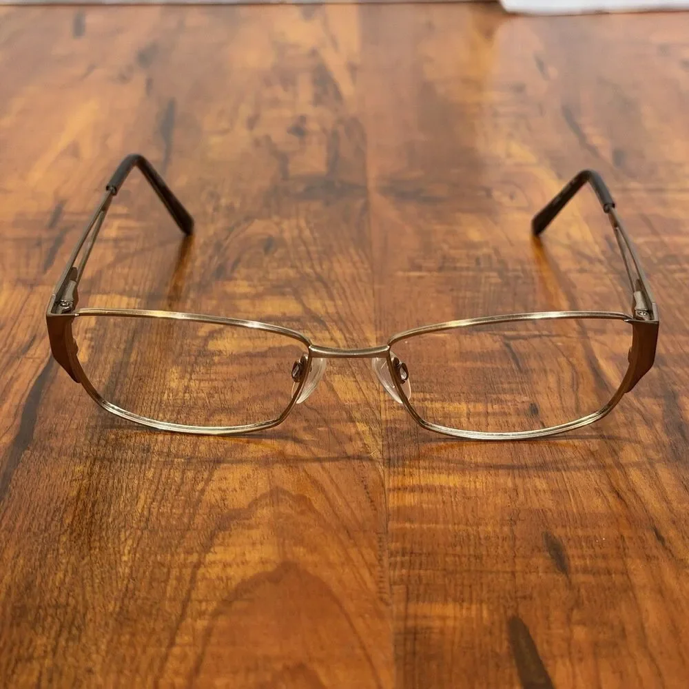 Charmant CH12121 Pure Titanium 53-16-135 BR Rhinestone Accent Eyeglasses Frames